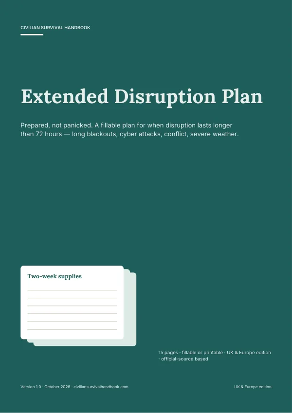 Cover of the Extended Disruption Plan