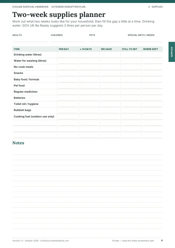 Page 4 of the Extended Disruption Plan