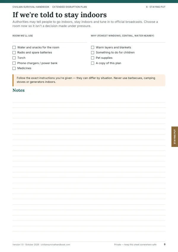 Page 9 of the Extended Disruption Plan
