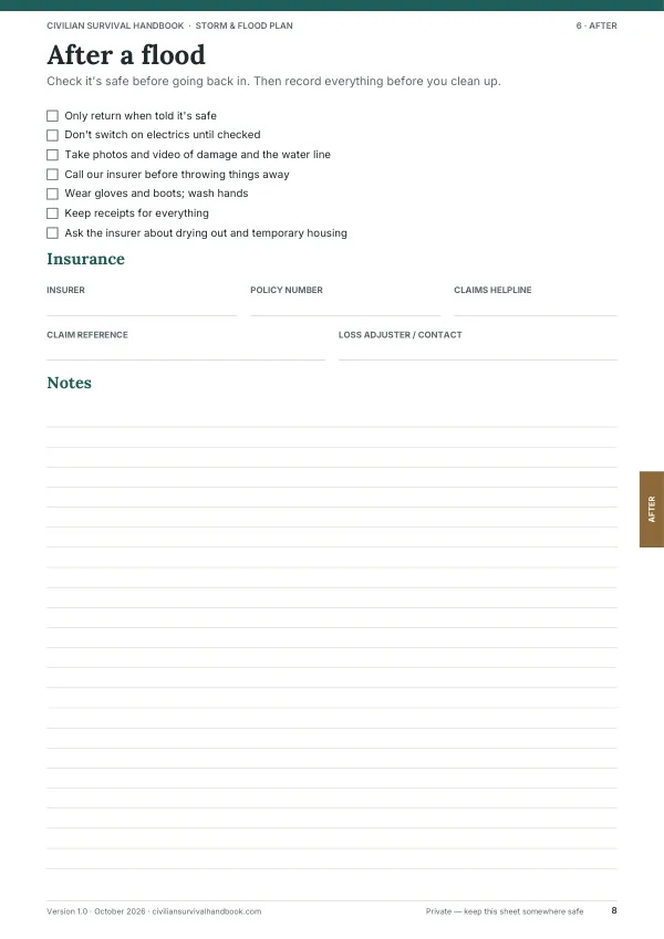 Page 8 of the Storm & Flood Plan