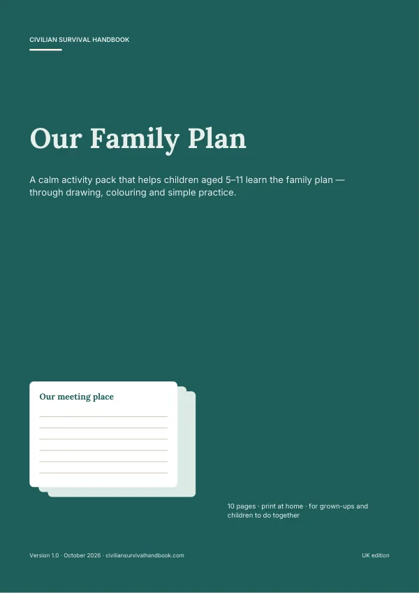 Cover of the Our Family Plan — kids' activity pack