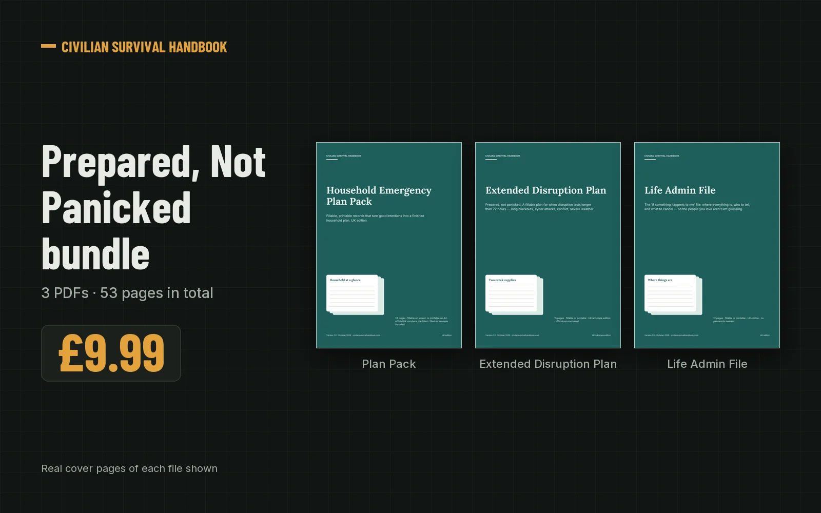 Real pages from the Prepared, Not Panicked bundle bundle