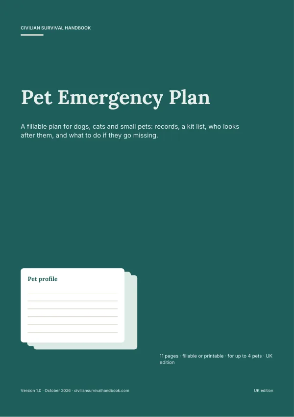 Cover of the Pet Emergency Plan